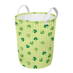 St. Patrick's Day Buffalo Plaid Print Round Laundry Basket