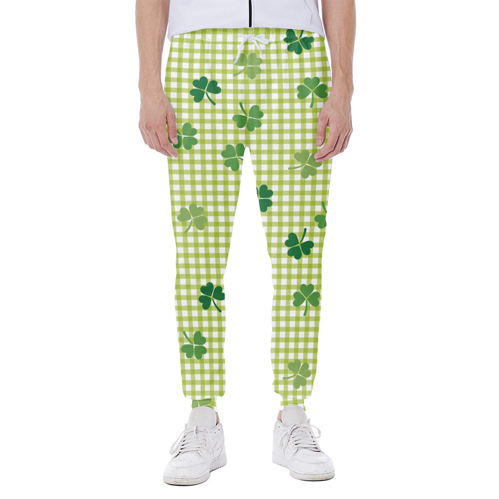 St. Patrick's Day Buffalo Plaid Print Scuba Joggers