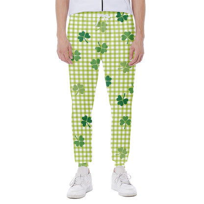 St. Patrick's Day Buffalo Plaid Print Scuba Joggers