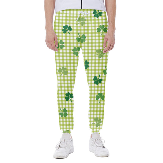 St. Patrick's Day Buffalo Plaid Print Scuba Joggers