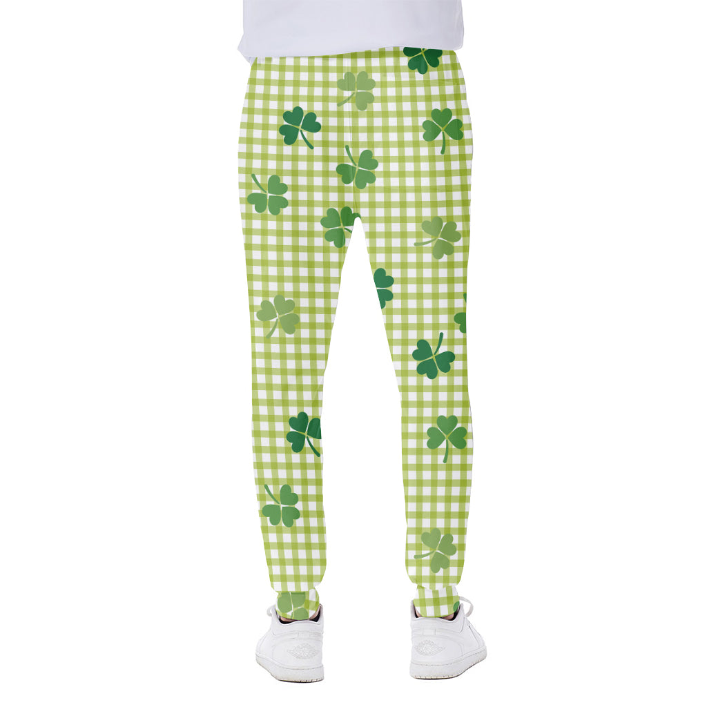 St. Patrick's Day Buffalo Plaid Print Scuba Joggers