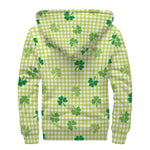 St. Patrick's Day Buffalo Plaid Print Sherpa Lined Zip Up Hoodie