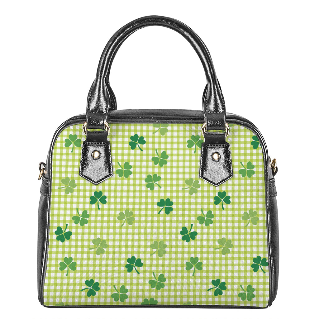St. Patrick's Day Buffalo Plaid Print Shoulder Handbag