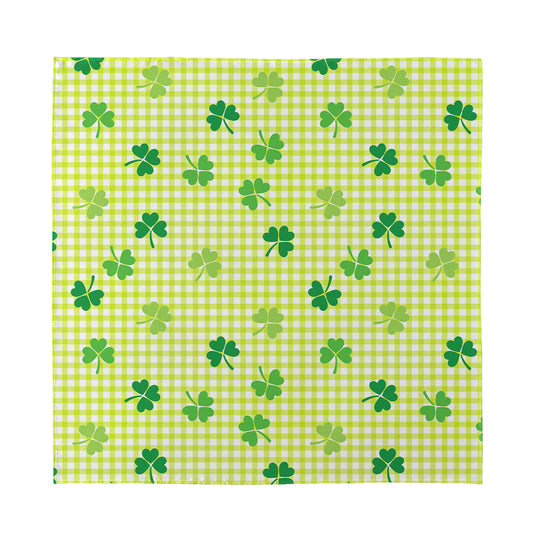 St. Patrick's Day Buffalo Plaid Print Silk Bandana