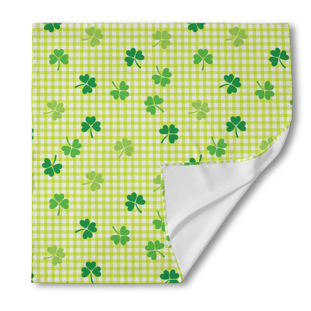 St. Patrick's Day Buffalo Plaid Print Silk Bandana