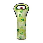 St. Patrick's Day Buffalo Plaid Print Single Neoprene Wine Tote