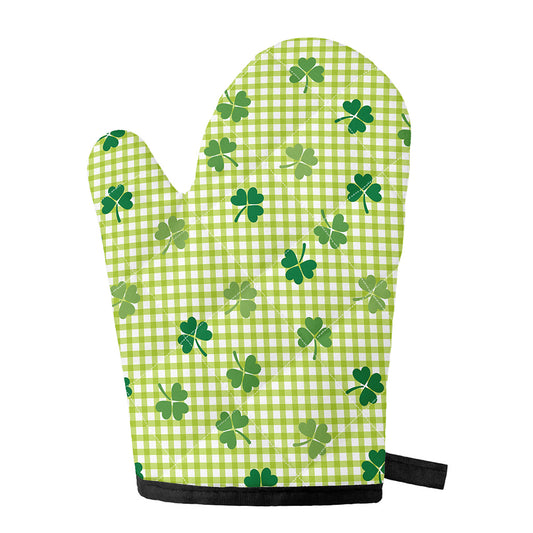 St. Patrick's Day Buffalo Plaid Print Single Oven Mitt