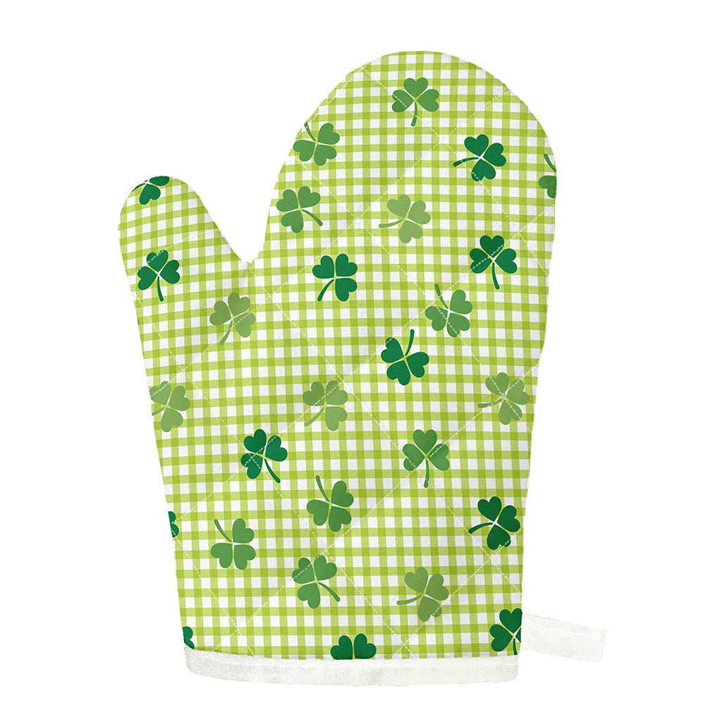 St. Patrick's Day Buffalo Plaid Print Single Oven Mitt