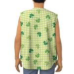 St. Patrick's Day Buffalo Plaid Print Sleeveless Baseball Jersey