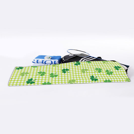 St. Patrick's Day Buffalo Plaid Print Sports Towel