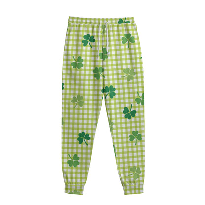 St. Patrick's Day Buffalo Plaid Print Sweatpants