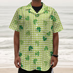 St. Patrick's Day Buffalo Plaid Print Textured Short Sleeve Shirt