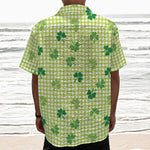 St. Patrick's Day Buffalo Plaid Print Textured Short Sleeve Shirt