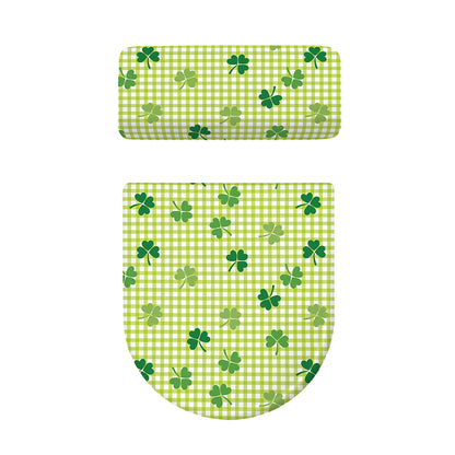 St. Patrick's Day Buffalo Plaid Print Toilet Lid And Tank Cover Set