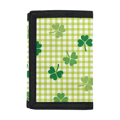 St. Patrick's Day Buffalo Plaid Print Trifold Wallet