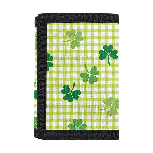 St. Patrick's Day Buffalo Plaid Print Trifold Wallet