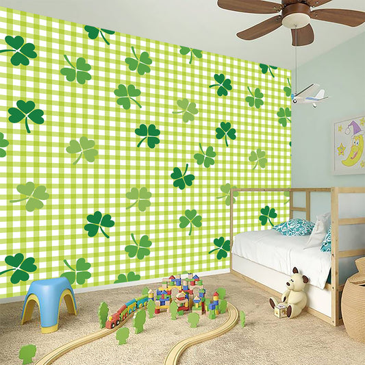 St. Patrick's Day Buffalo Plaid Print Wall Sticker