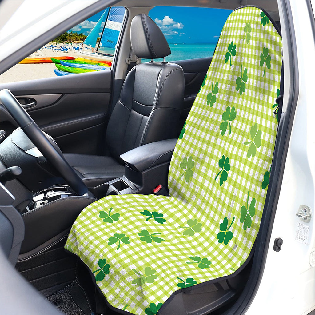 St. Patrick's Day Buffalo Plaid Print Waterproof Car Seat Cover