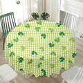 St. Patrick's Day Buffalo Plaid Print Waterproof Round Tablecloth