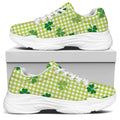St. Patrick's Day Buffalo Plaid Print White Chunky Shoes