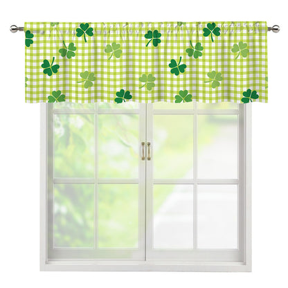 St. Patrick's Day Buffalo Plaid Print Window Valance