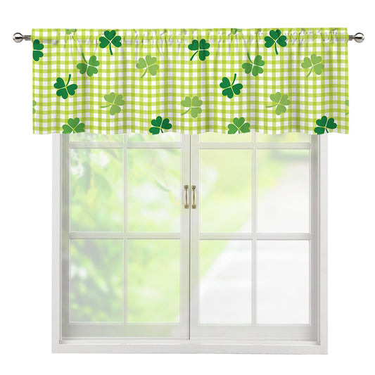 St. Patrick's Day Buffalo Plaid Print Window Valance