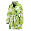St. Patrick's Day Buffalo Plaid Print Women's Bathrobe