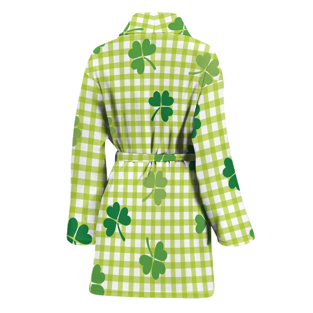 St. Patrick's Day Buffalo Plaid Print Women's Bathrobe