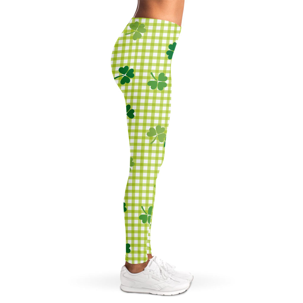 St. Patrick's Day Buffalo Plaid Print Women's Leggings