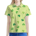 St. Patrick's Day Buffalo Plaid Print Women's Polo Shirt