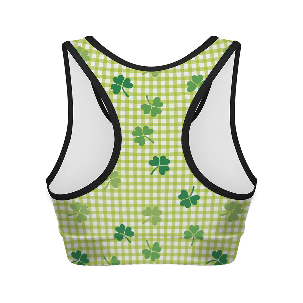 St. Patrick's Day Buffalo Plaid Print Women's Sports Bra