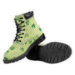 St. Patrick's Day Buffalo Plaid Print Work Boots