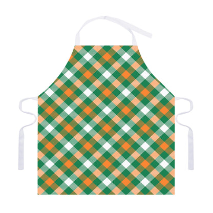 St. Patrick's Day Plaid Pattern Print Adjustable Apron