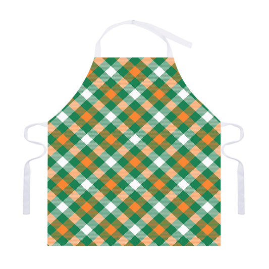 St. Patrick's Day Plaid Pattern Print Adjustable Apron