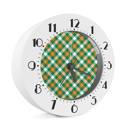 St. Patrick's Day Plaid Pattern Print Alarm Clock