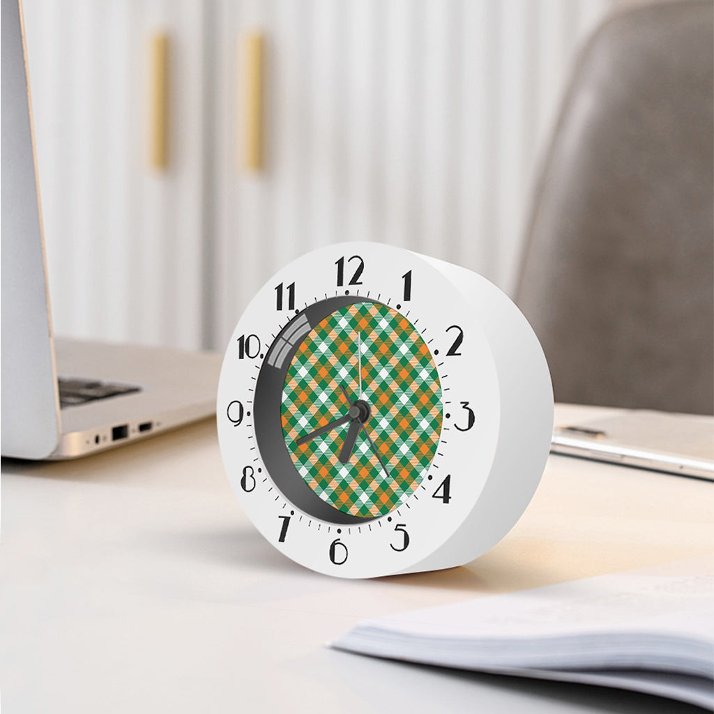 St. Patrick's Day Plaid Pattern Print Alarm Clock