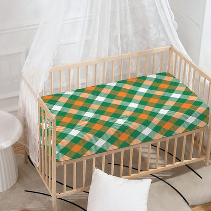 St. Patrick's Day Plaid Pattern Print Baby Crib Sheet