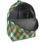 St. Patrick's Day Plaid Pattern Print Backpack