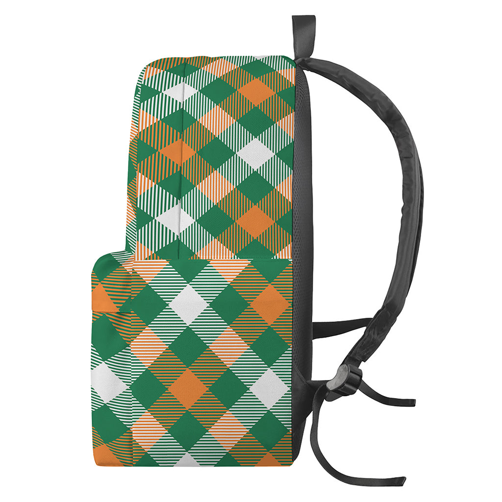 St. Patrick's Day Plaid Pattern Print Backpack