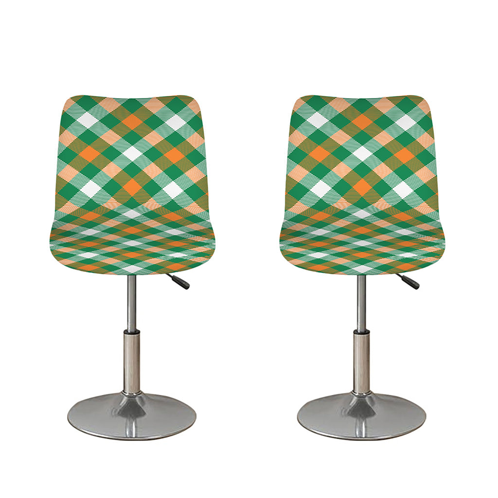 St. Patrick's Day Plaid Pattern Print Bar Stool Covers