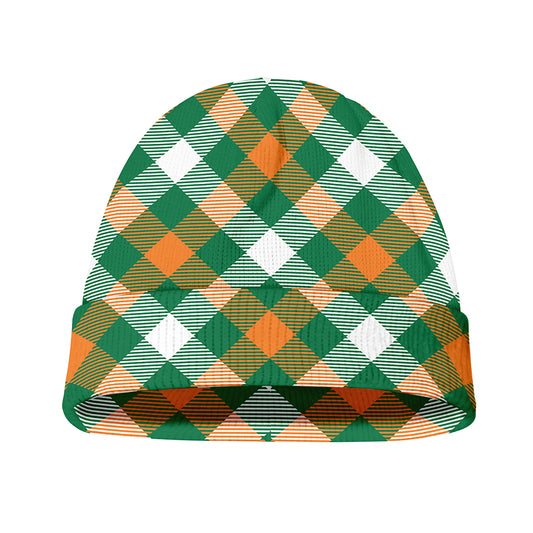 St. Patrick's Day Plaid Pattern Print Beanie