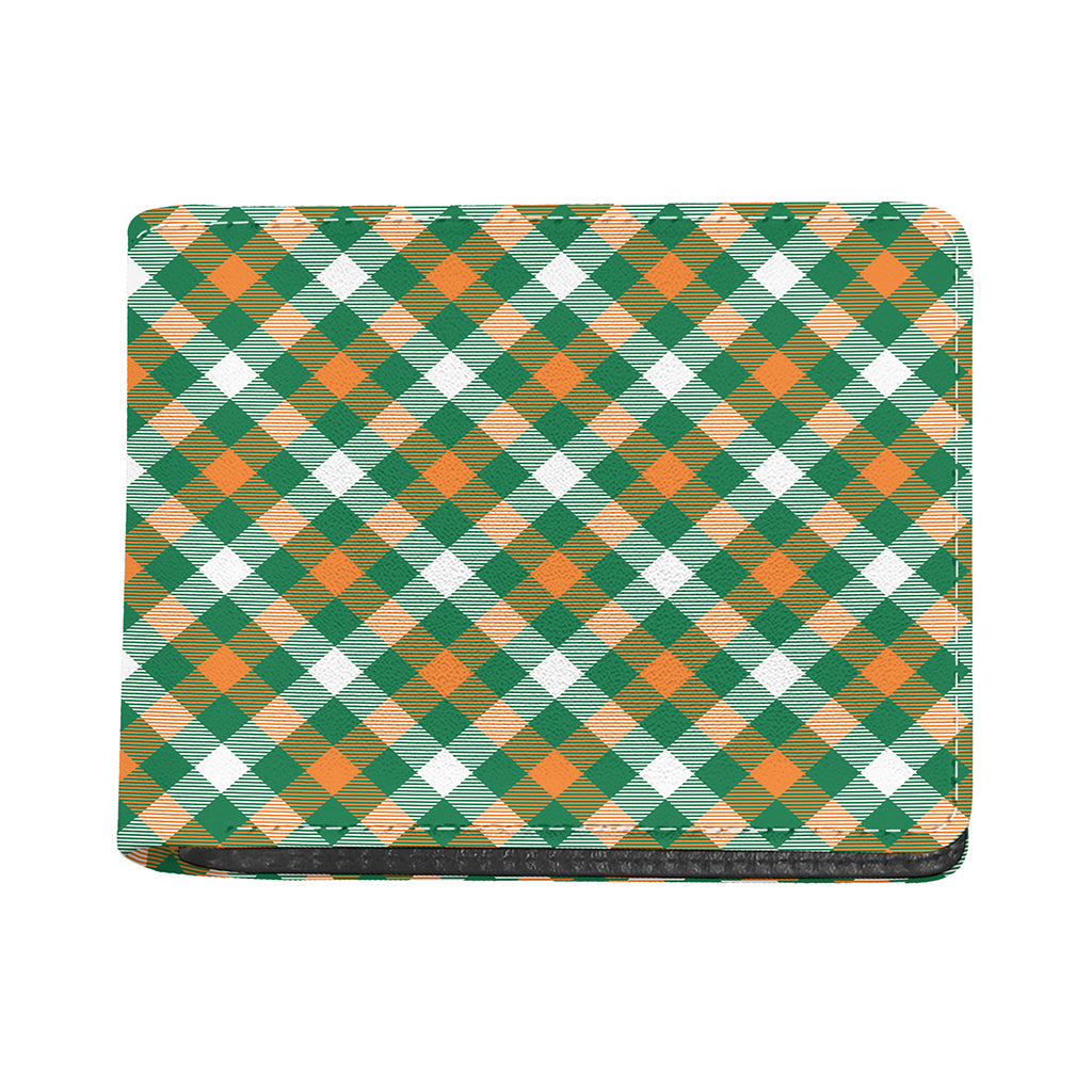 St. Patrick's Day Plaid Pattern Print Bifold Wallet