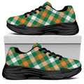St. Patrick's Day Plaid Pattern Print Black Chunky Shoes