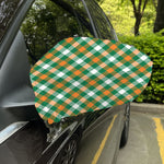 St. Patrick's Day Plaid Pattern Print Car Side Mirror Covers