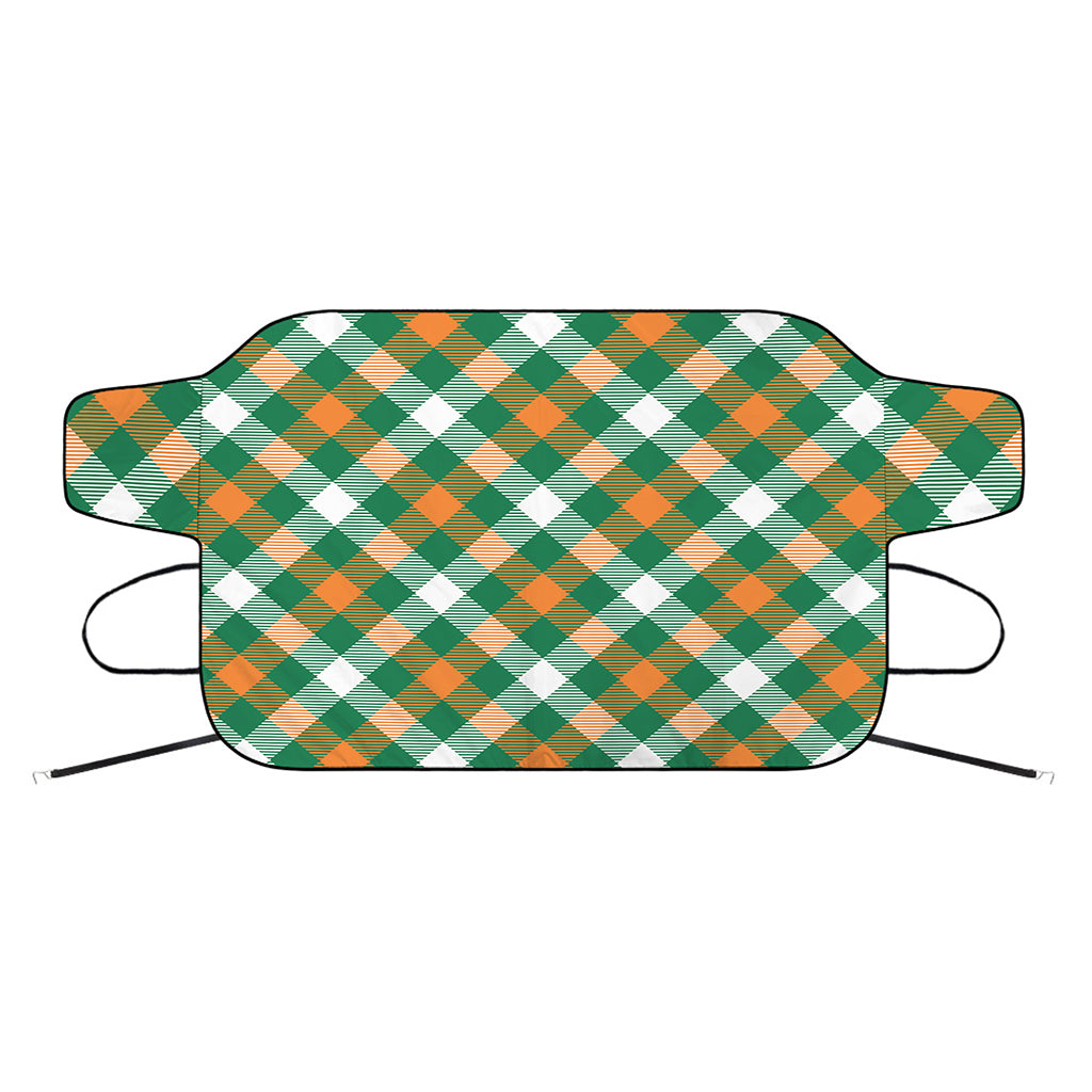 St. Patrick's Day Plaid Pattern Print Car Windshield Snow Cover