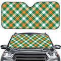 St. Patrick's Day Plaid Pattern Print Car Windshield Sun Shade