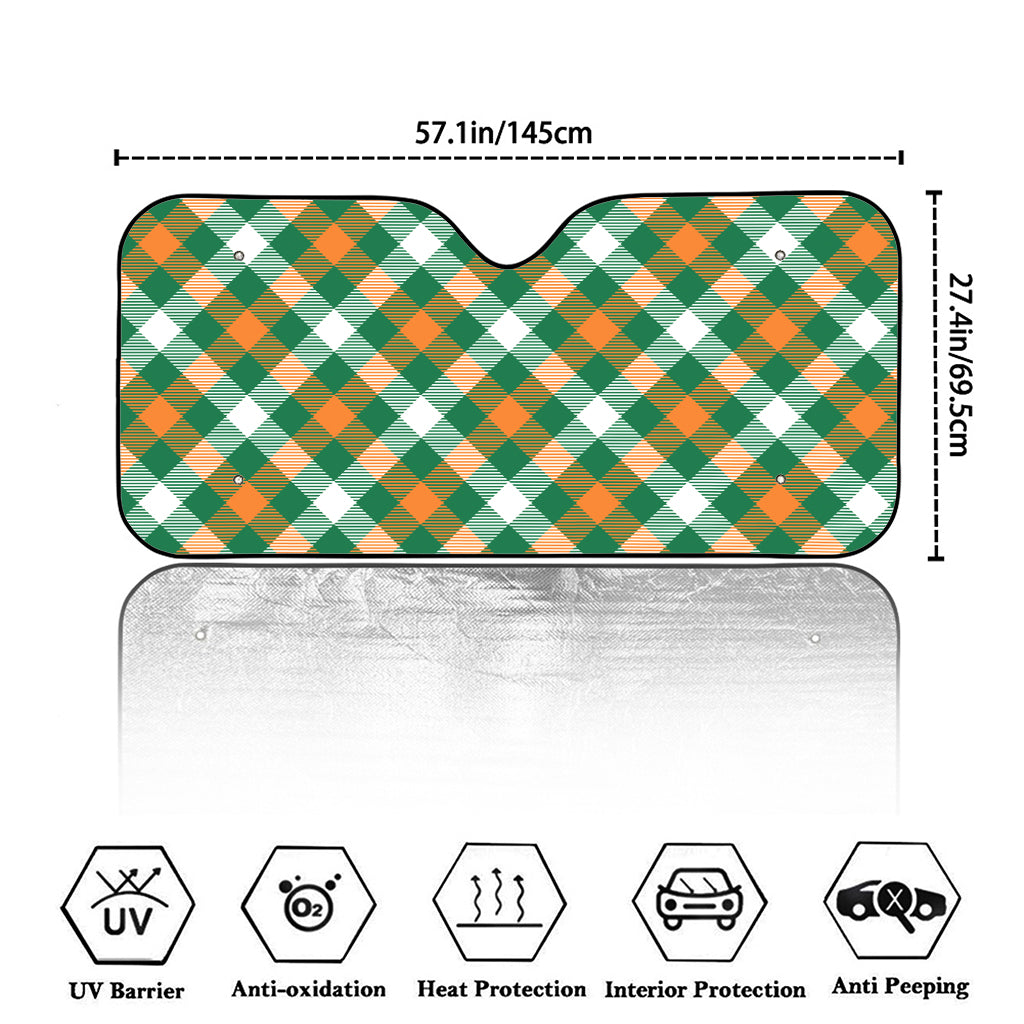 St. Patrick's Day Plaid Pattern Print Car Windshield Sun Shade