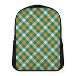 St. Patrick's Day Plaid Pattern Print Casual Backpack