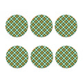 St. Patrick's Day Plaid Pattern Print Coaster Set