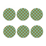St. Patrick's Day Plaid Pattern Print Coaster Set